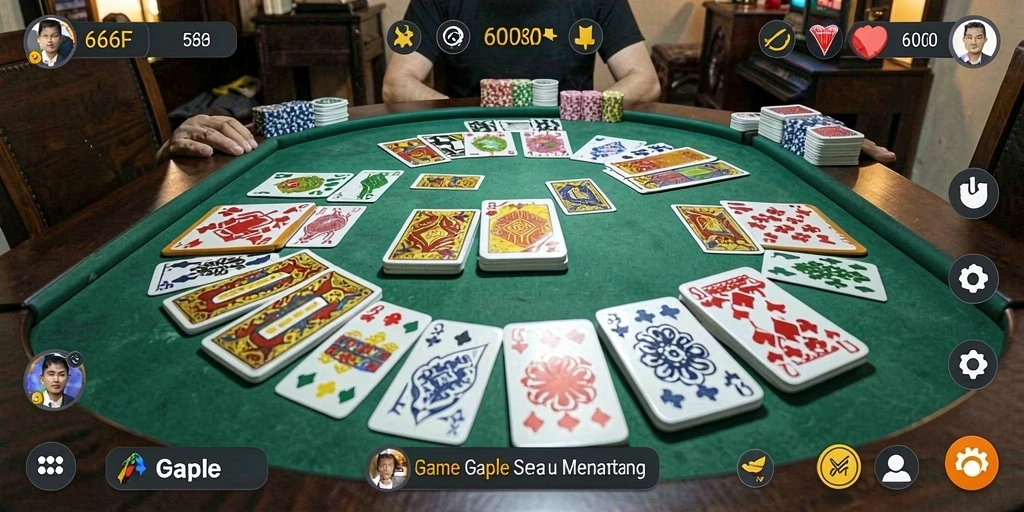 Screenshot utama <strong>666F</strong> yang menampilkan gameplay Gaple yang seru.