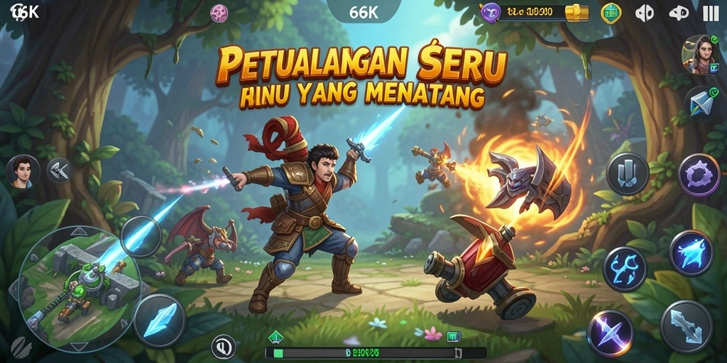 Tampilan gameplay 66K - petualangan seru dan menantang.