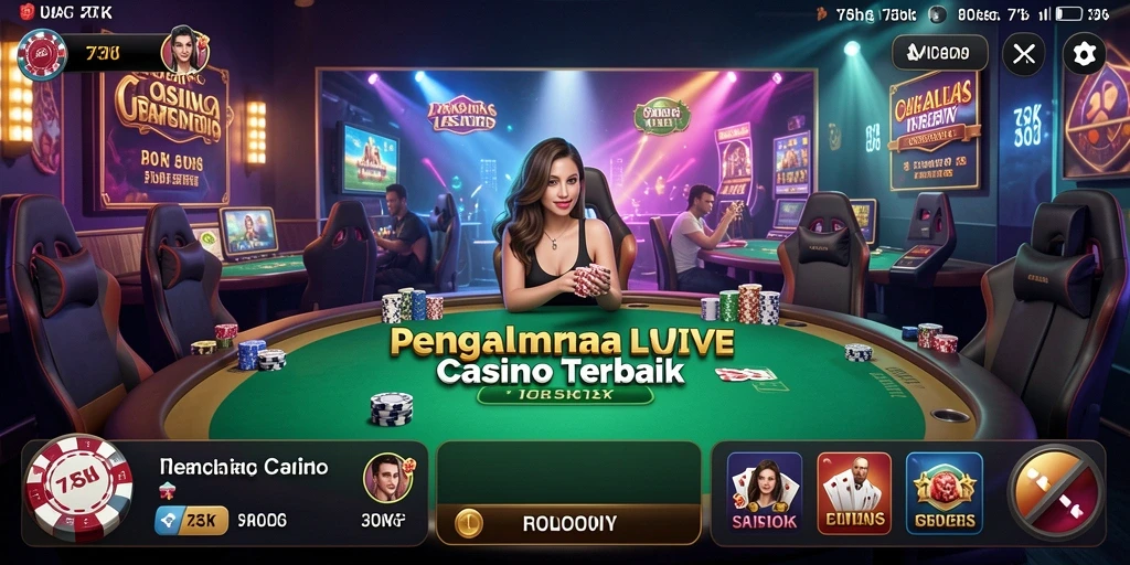 Tampilan gameplay Live Casino yang mendebarkan dan interaktif.