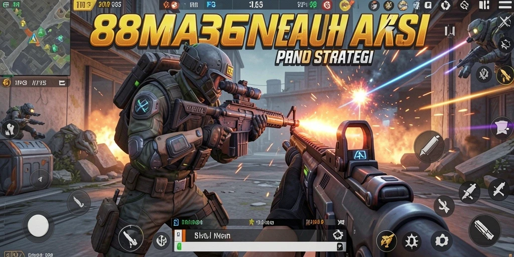 Tangkapan layar gameplay dari 88MAIN menampilkan aksi tembak-menembak yang seru.