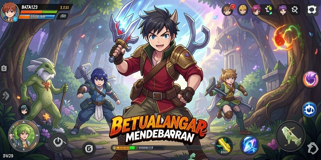 Tampilan gameplay BATA123 yang penuh aksi dan karakter Anime yang menawan.