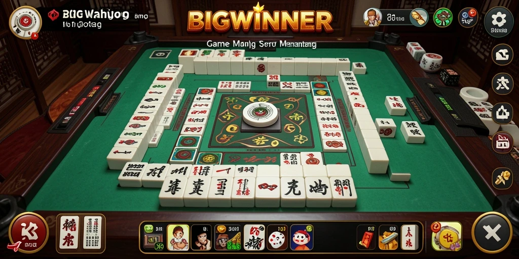 Screenshot menunjukkan gameplay menarik dari BIGWINNER dengan tantangan Mahjong.