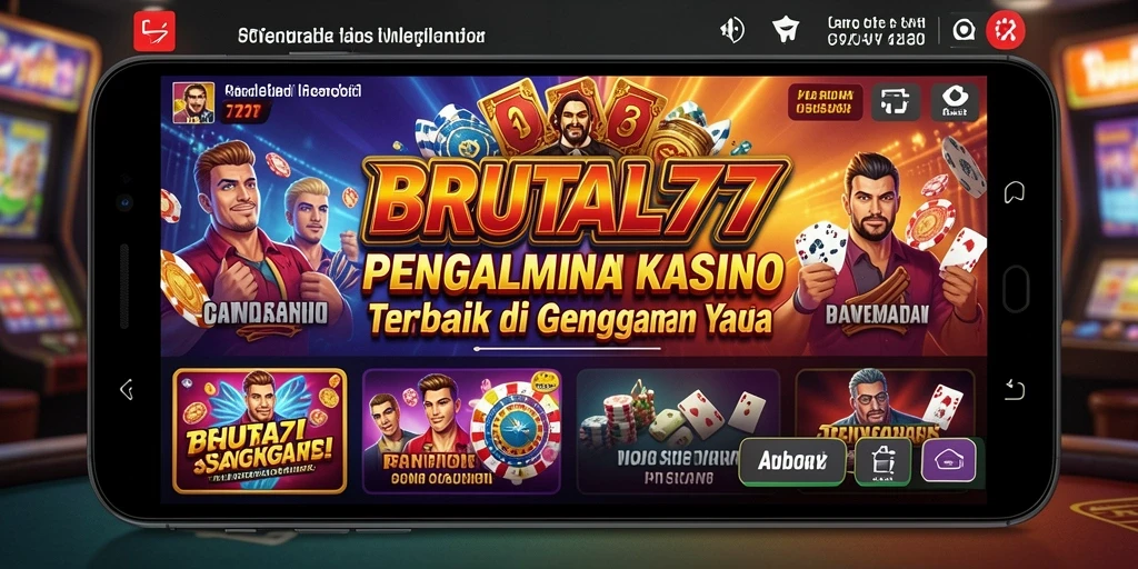 Tampilan gameplay seru di BRUTAL77 dengan desain kasino modern.