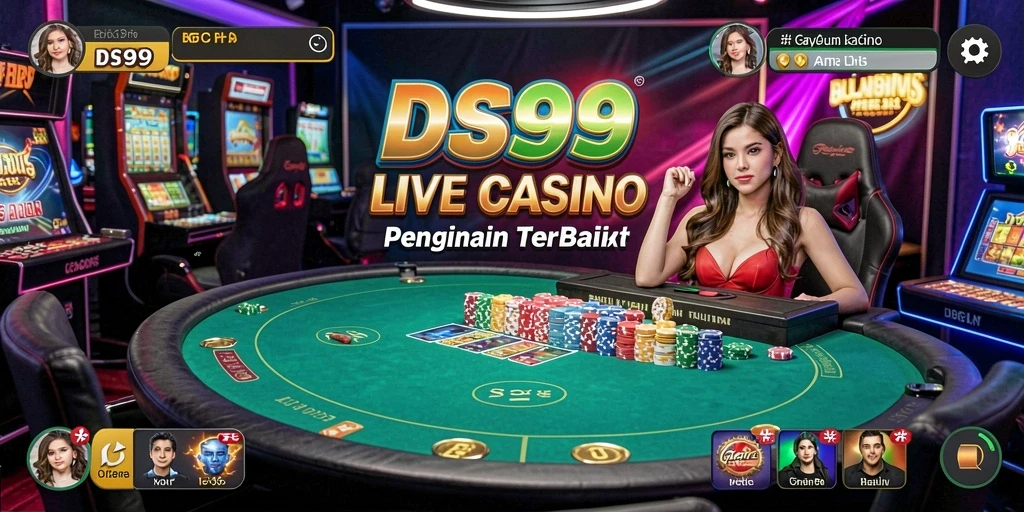 Gameplay Live Casino DS99 yang mengasyikkan dengan dealer langsung.