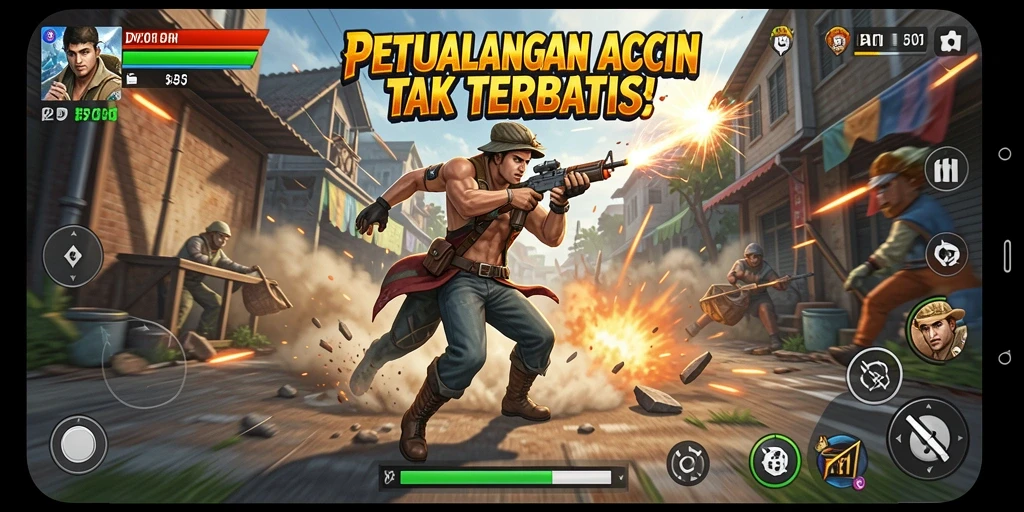 Tampilan seru gameplay DY01 dengan pertarungan aksi mendebarkan.