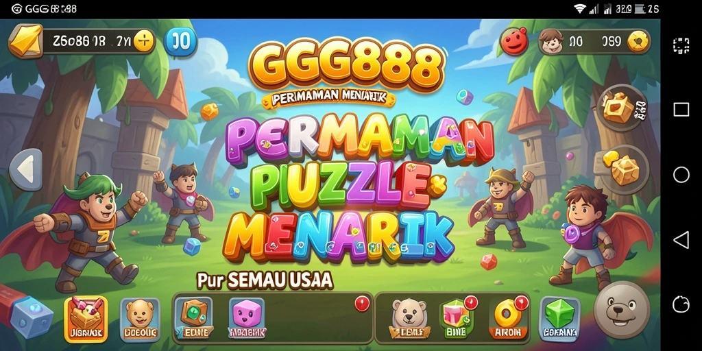 Tangkapan layar utama GGG888 menampilkan gameplay Puzzle yang seru.