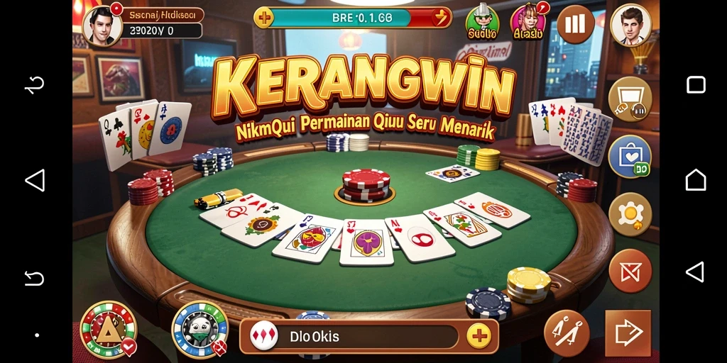 Screenshot gameplay KERANGWIN menampilkan momen seru saat bermain QiuQiu.