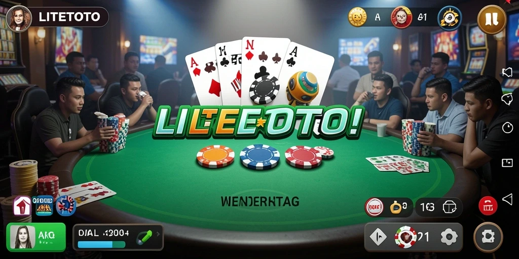 Screenshot LITETOTO menampilkan aksi seru permainan Poker.