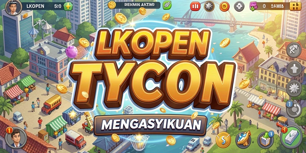 Tangkapan layar gameplay LKOPEN menampilkan aktivitas pengelolaan bisnis yang seru.