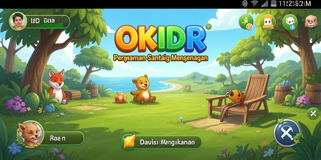 Tangkapan layar OKIDR menunjukkan gameplay yang seru dan penuh warna.