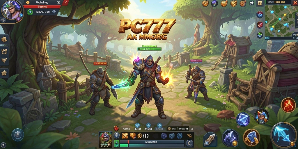 Tangkapan layar menampilkan pertempuran seru dalam gameplay MMORPG PC777.