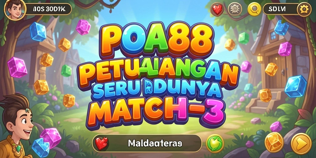 Tampilan gameplay POA88 yang menarik dengan kombinasi match-3 yang menantang.
