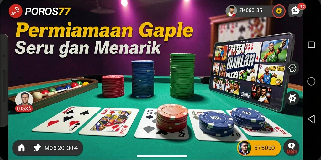 Tampilan gameplay seru dan antarmuka menarik dalam POROS77.