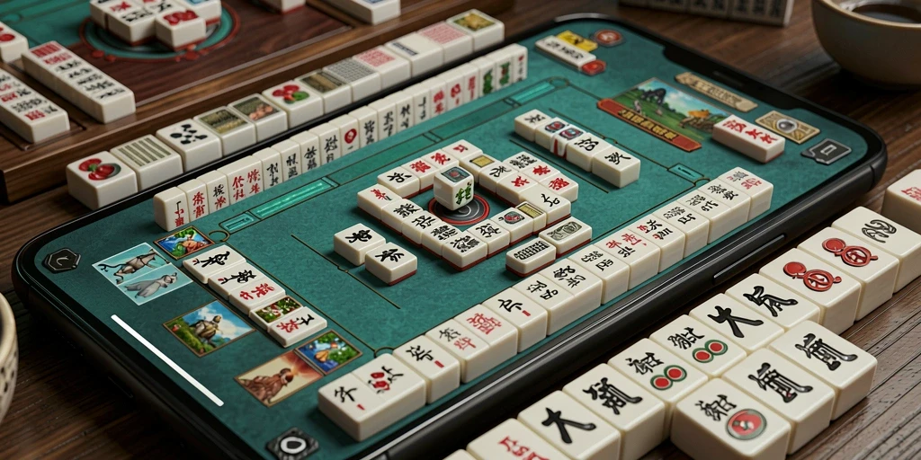 Menampilkan gameplay seru dan menantang dari RPWIN1 dalam Mahjong.