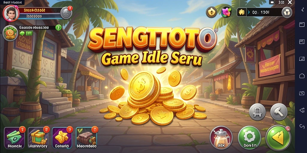 Screenshot gameplay SENGTOTO menampilkan momen mengumpulkan sumber daya.