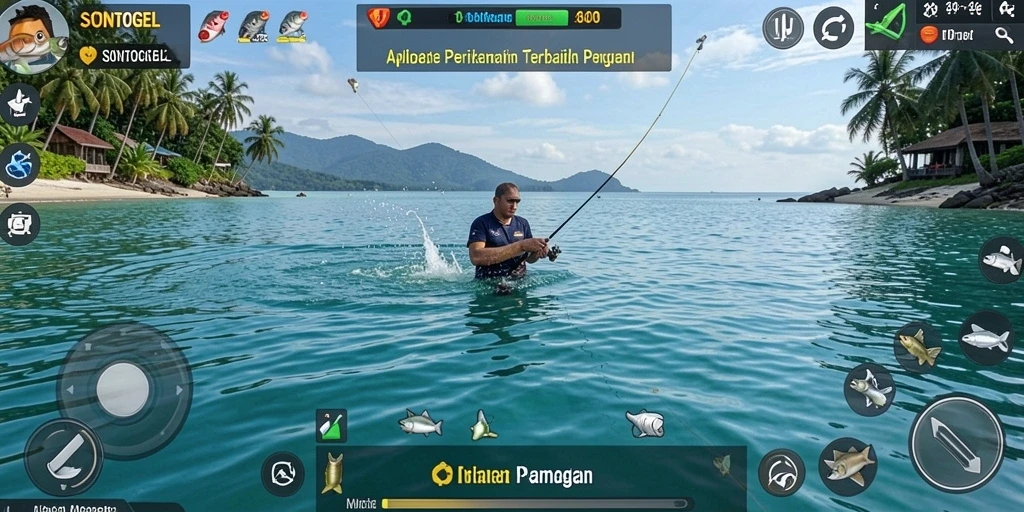 Tampilan gameplay memancing yang mendebarkan di SONTOGEL.