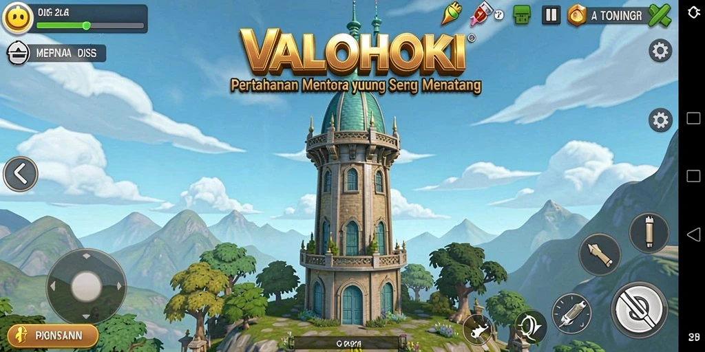 Tangkapan layar VALOHOKI menampilkan gameplay Tower Defense yang mendebarkan.
