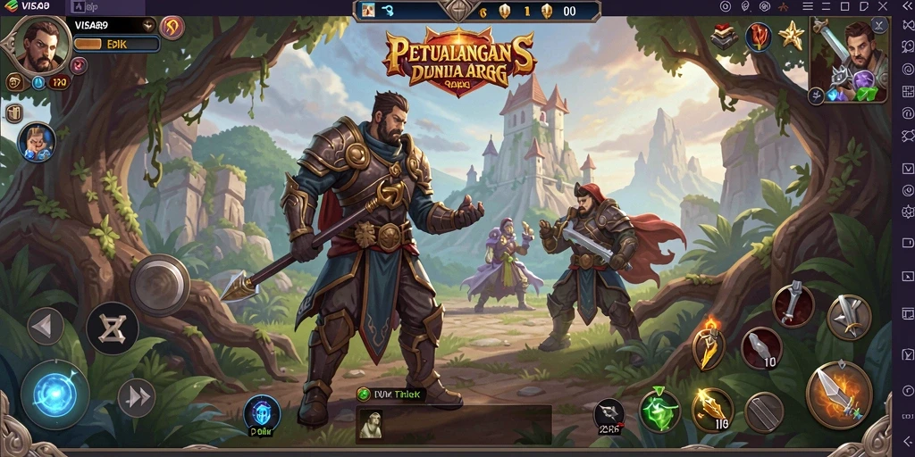 Screenshot utama menampilkan aksi seru dalam permainan ARPG.